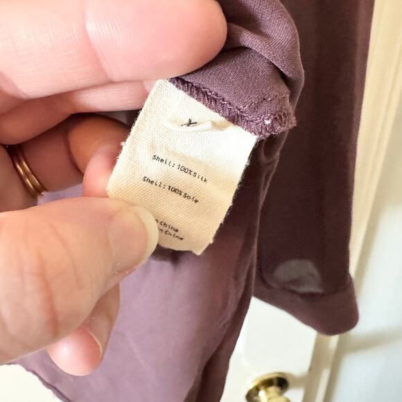 L'Agence Rita Drape Silk Blouse in Mulberry Purple - Picture 7 of 7